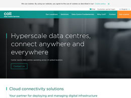 Printscreen du site web https://www.coltdatacentres.net/fr-fr