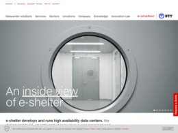 Printscreen du site web https://www.e-shelter.de/de