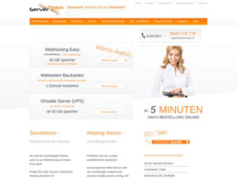 Printscreen du site web https://servertown.ch/